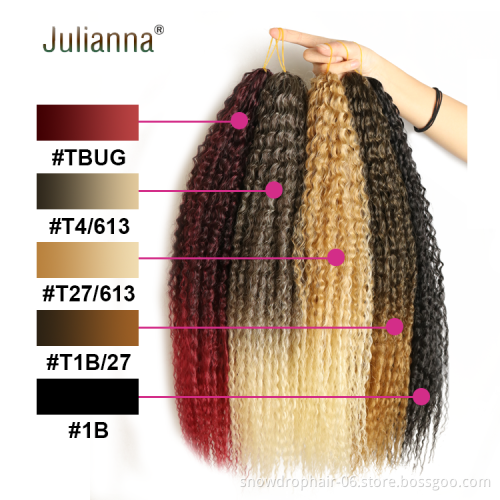Julianna Free Sample 20Inch Brazilian Curly Crochet Twist Bulk Brazilian Braiding Hair Synthetic Attachment For Black Women